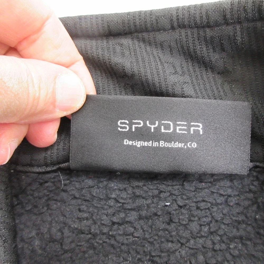 Spyder Men's Jacket M Fleece Full Zip Knit Sweater Mock Neck Gray 186404